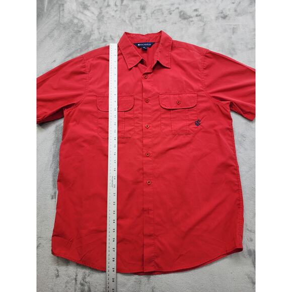 Vintage Y2K Rocawear Short Sleeve Button Up Shirt Size M Red Patriotic Flag USA - Picture 10 of 11